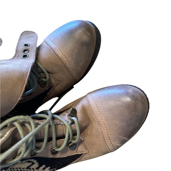 Kelsi Dagger Brown Ilya Womens Leather Block Heel Size 8 Mid Calf Sherpa Boots - Picture 3 of 9